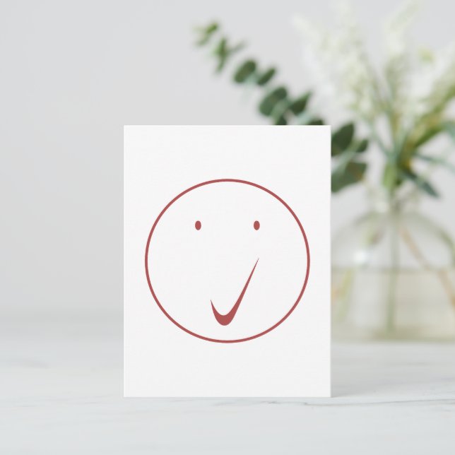 Karo Gesicht - Tick/Schwarz. Postkarte (Stehend Vorderseite)