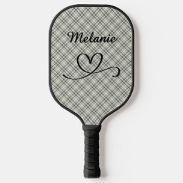 Karo Grün und Beige Herz Pickleball-Schläger Pickleball Schläger