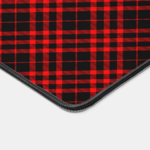Karo-Grunge-Muster Tartan Cool Retro Schwarz & Rot Schreibtischunterlage