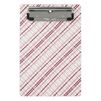 Karo-Herzen-Clip-Board – Whimsical-Bordeaux-Design Mini Klemmbrett