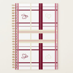 Karo-Herzen Spiral-Planer - Whimsical Burgund Planer