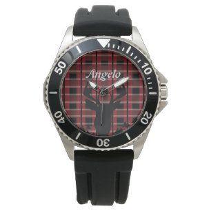Karo-Hirsch-Männer-Jagd Armbanduhr