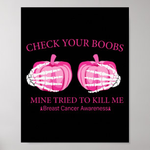 Karo Ihr Brustüberleben Rosa Ribbon Brustkanone Poster