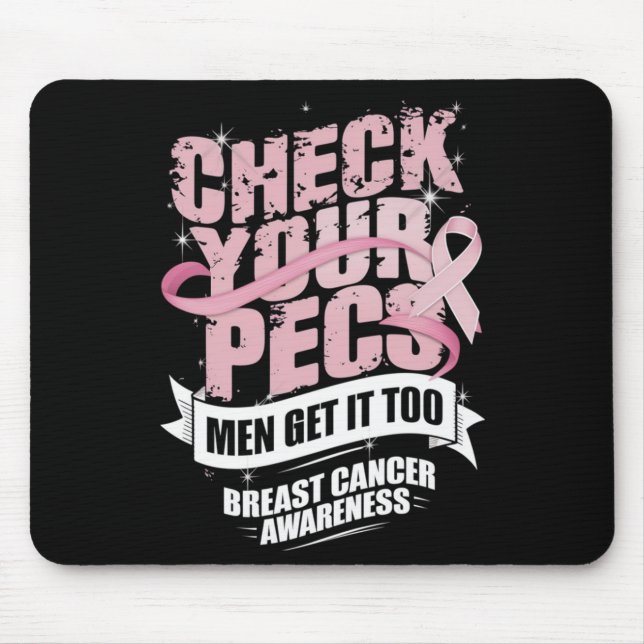 Karo Ihre Pecs Männer Brustkrebs-Bewusstsein Mousepad (Vorne)