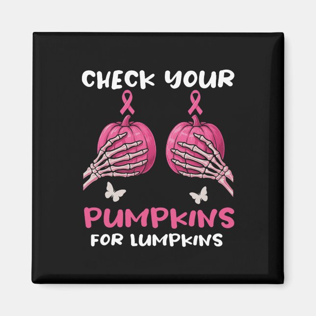 Karo Ihre Pumpkins Brustkrebs Bewusstsein Halbe Magnet (Vorne)