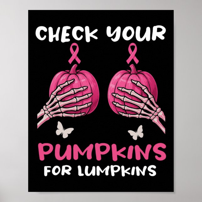 Karo Ihre Pumpkins Brustkrebs Bewusstsein Halbe Poster (Vorne)