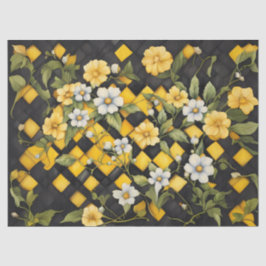 Karo in Gelb und Schwarz (Büffel) Seidenpapier