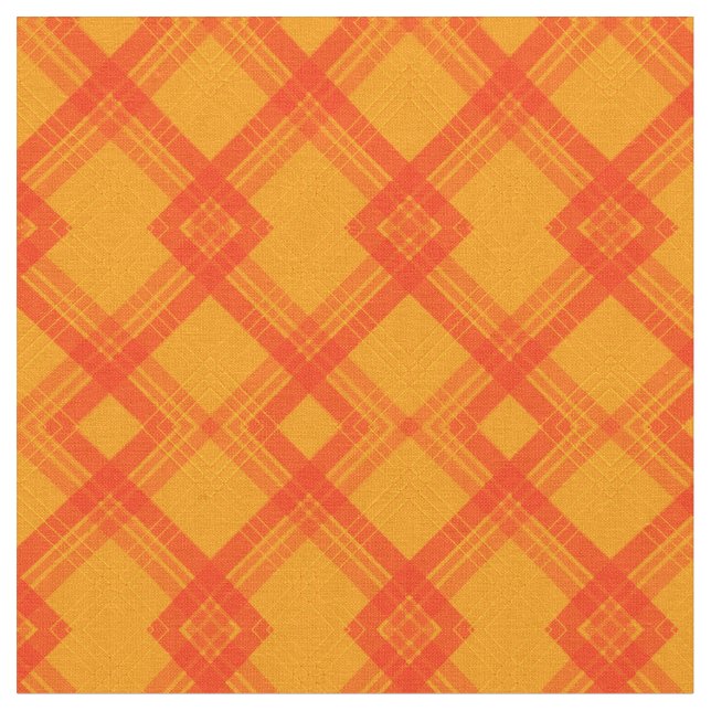 Karo in Rot, Orange und Creme Stoff (Nahaufnahme)