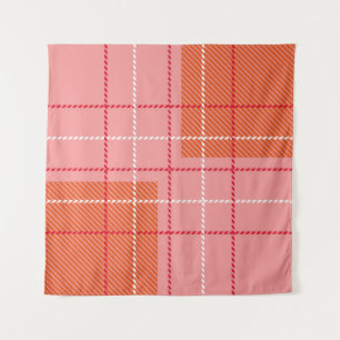 Karo Kariertes Stoffmuster in rosa, blassem Orange Wandteppich