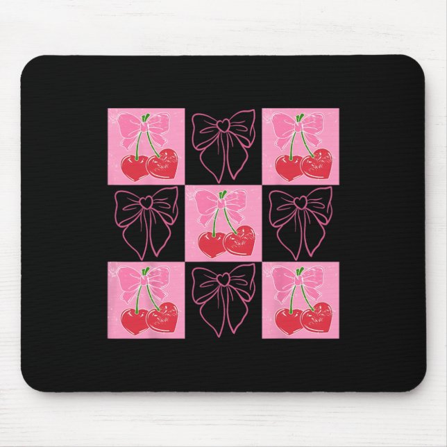 Karo-Kirsche Coquette Love You Cherry Much  Mousepad (Vorne)