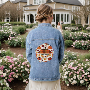 Karo-Kürbis-Parade Jeansjacke