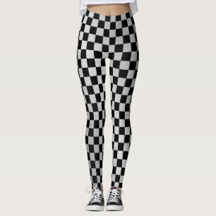 Karo Leggings aus gebürstetem Stahl