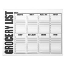 Karo-Liste für Lebensmittelgeschäfte