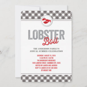 Karo Lobster Boil Jahressommer Party einladen Einladung