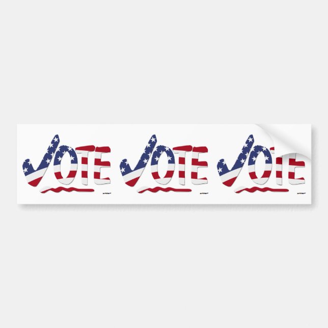 Karo Mark VOTE mit US-Flagge Autoaufkleber (Vorne)