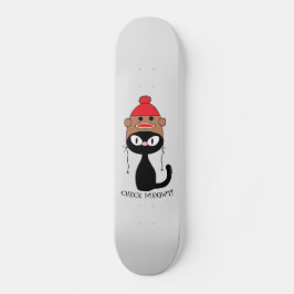 Karo Meowt Black Cat mit Sock-Affenhut Skateboard