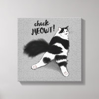 Karo Meowt! Funny Black and White Cat Sploot
