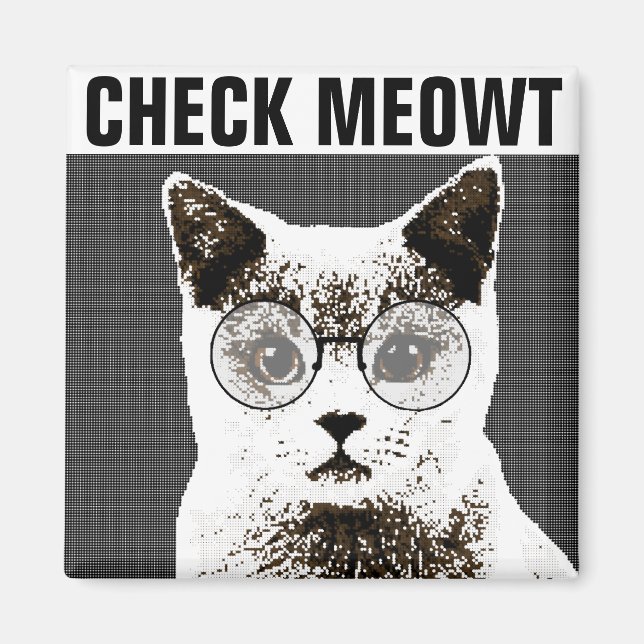 Karo Meowt, Funny Cat KÜHLSCHRANKMAGNET Magnet (Vorne)