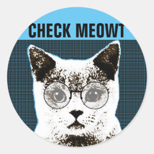 Karo Meowt, Funny CAT MIT SUNGLASSENSTICKERN Runder Aufkleber