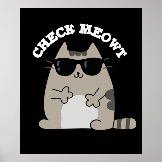 Karo Meowt Funny Cool Cat Pun Dark BG Poster (Vorne)