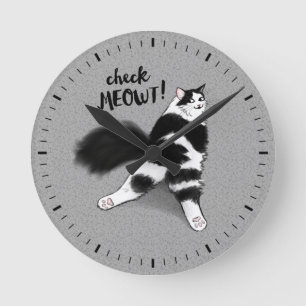 Karo Meowt Funny Runde Wanduhr