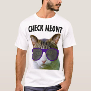 KARO MEOWT lustige CAT mit Sonnenbrille T - Shirt