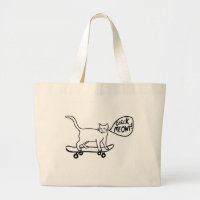 Karo Meowt Punny Skateboarding Cat Schwarz-weiß