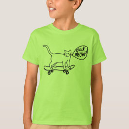 Karo Meowt Punny Skateboarding Cat T - Shirt