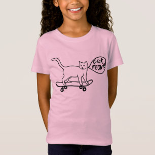 Karo Meowt Punny Skateboarding Cat T-Shirt