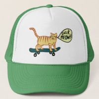Karo Meowt Punny Skateboarding Tabby Cat