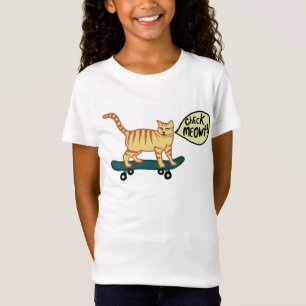 Karo Meowt Punny Skateboarding Tabby-Katze T-Shirt