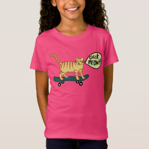 Karo Meowt Punny Skateboarding Tabby-Katze T-Shirt