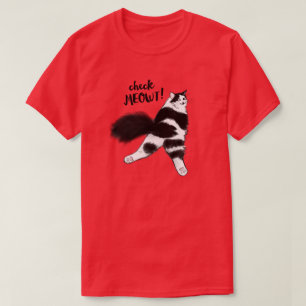 Karo Meowt Schwarz-Weiß-Katzen-Sploot T-Shirt