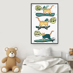 Karo Meowt! Skateboard Surfer Snowboard Tabby Katz Poster<br><div class="desc">KARO MEOWT! Hast du schon einmal eine Skateboardkatze gesehen? Vielleicht eine Snowboarde-Katze? Oder sogar eine surfende Katze? Karo in diesem lustigen Katzenposter und Karo in meinem Shop für mehr passende Artikel wie Tasse,  Aufkleber und mehr. Und natürlich auch mehr Katzenzeug.</div>