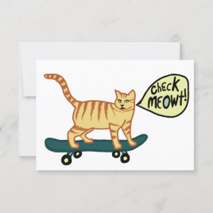 Karo Meowt Sonnenhühner Skateboarding Tabby Cat Ca