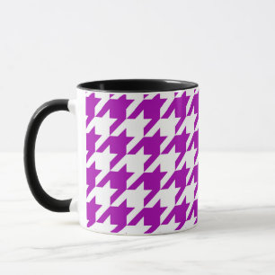 Karo mit lila und weißem Hahnentrittmuster Tasse