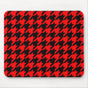 Karo mit rotem und schwarzem Hahnentrittmuster Mousepad