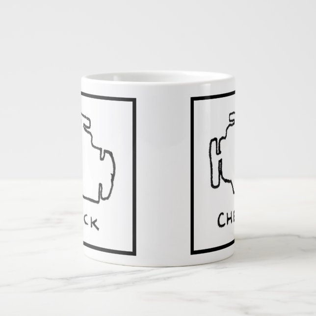 Karo-Motor-helles Zeichnen Jumbo-Tasse (Vorderseite)