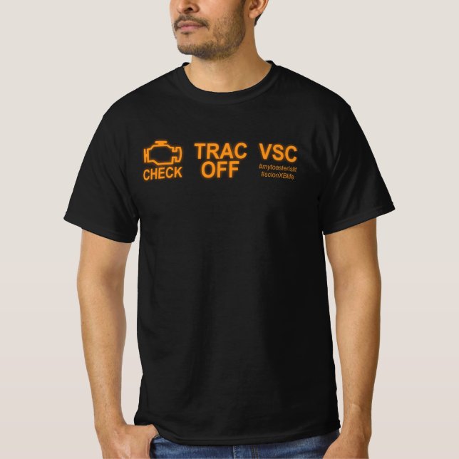 Karo Motor Trac Off VSC Scion XB Warnleuchten T-Shirt (Vorderseite)
