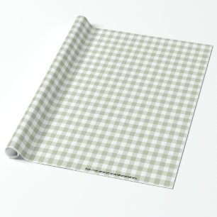 Karo-Muster für Light Sage Green und White Gingham Geschenkpapier