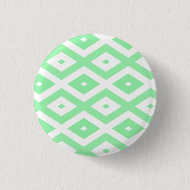 Karo-Muster grün und weiß Button (Vorderseite)