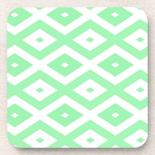Karo-Muster grün und weiß Getränkeuntersetzer