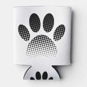 Karo Muster Halftone Dog Paw Drucken Dosenkühler