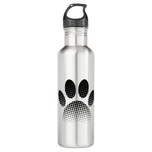 Karo Muster Halftone Dog Paw Drucken Edelstahlflasche