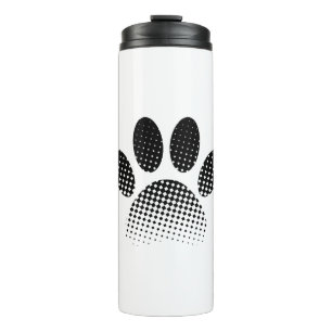 Karo Muster Halftone Dog Paw Drucken Thermosbecher