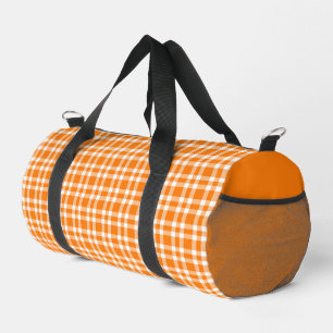 Karo Muster Orange Weiß Klein Duffle Bag