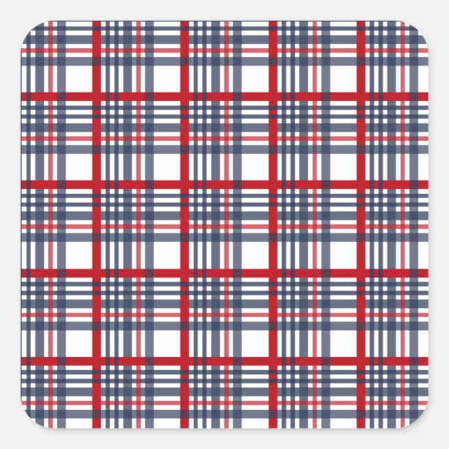 Karo-Muster Quadratischer Aufkleber (Vorderseite)