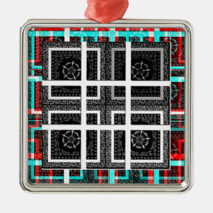 Karo my Squares Curves.pnng Ornament Aus Metall