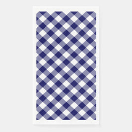 Karo Navy Blue und White Gingham Serviette