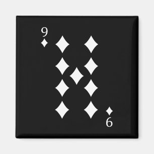 Karo Neun (9) Pokerkarte Spielkarte Magnet